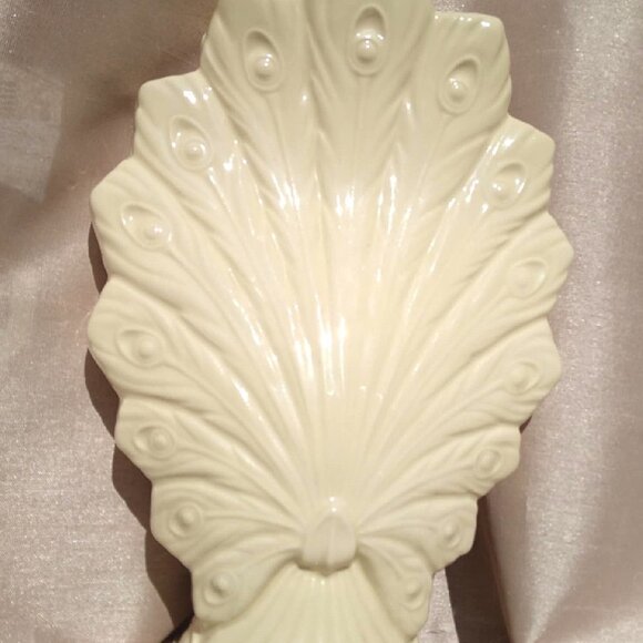 Stunning 24K Gold Gilded LusterGlazed Porcelain Hollywood Regency Peacock Vase - Picture 6 of 12